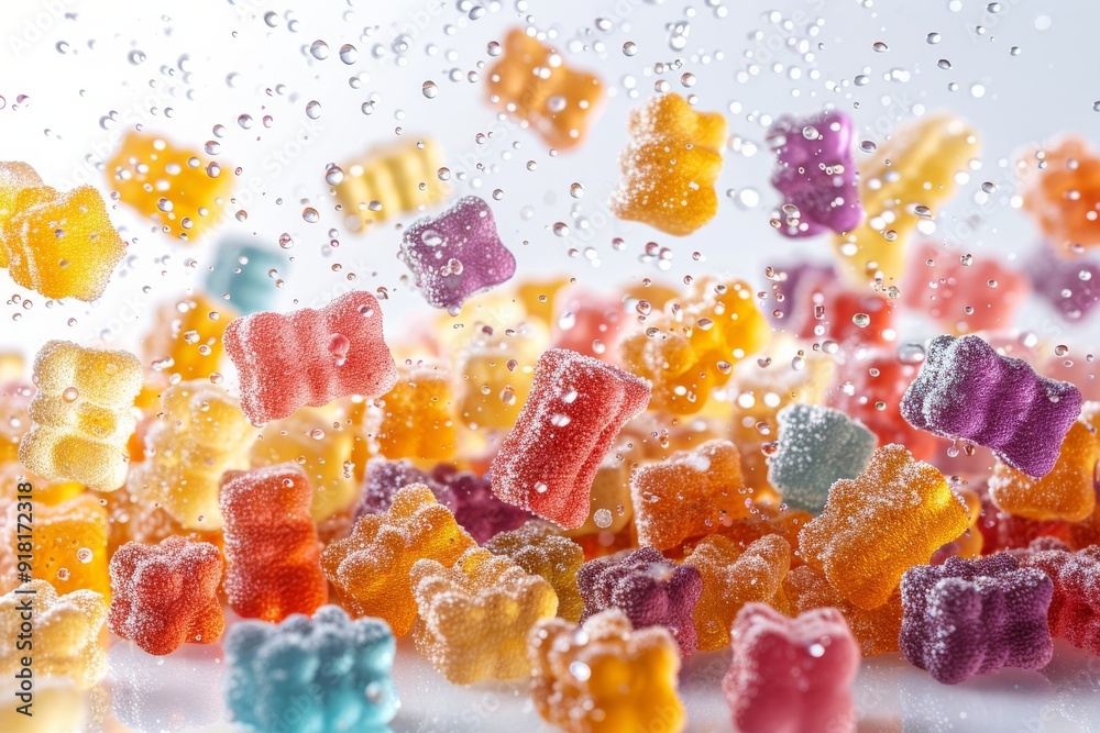 Colorful jelly gummy bear. Generative AI