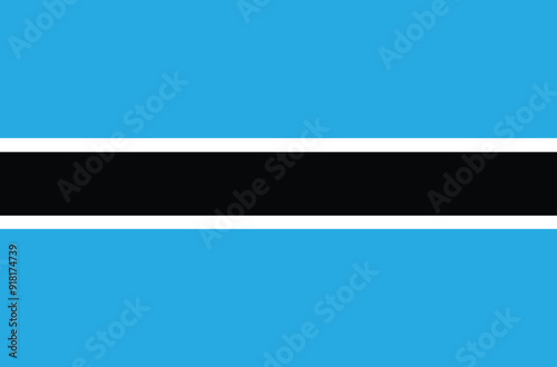 National flag of Botswana. Botswana flag. Vector illustration. 
