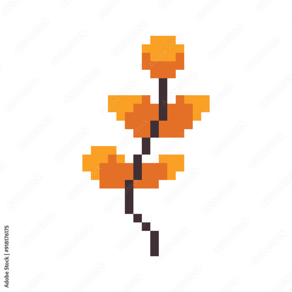 Obraz premium autumn leaf pixel art for your needs