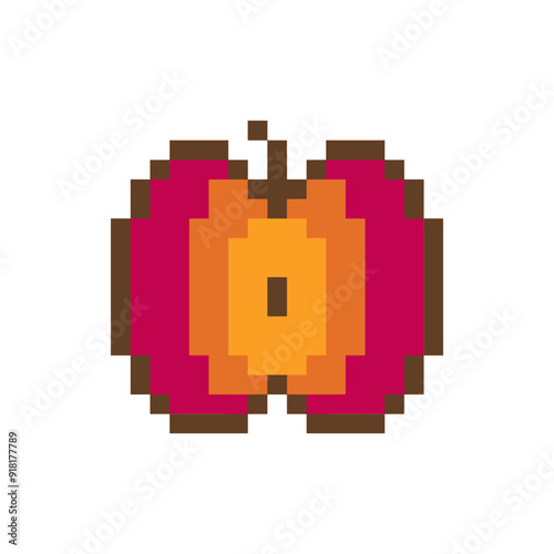 autumn apple pixel art for your needs