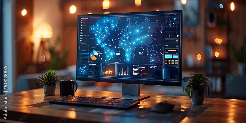 Technology Smart home with connected devices and digital icons Glowing house with symbolism
Technology Smart home with connected devices and digital icons Glowing house with symbolism