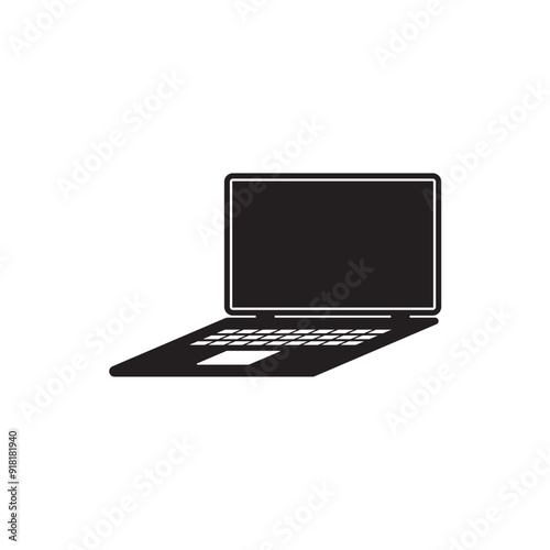 Simple Laptop icon vector.