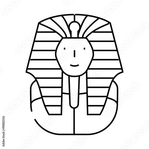 pharaoh egypt king line icon vector. pharaoh egypt king sign. isolated contour symbol black illustration