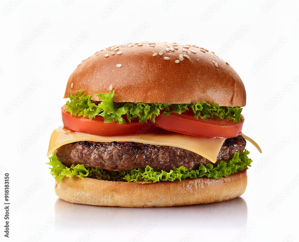 Beef Burger with Lettuce and Tomato Beef Burger with Lettuce and Tomato