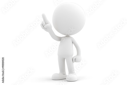 3d people - man, person presenting - pointing.