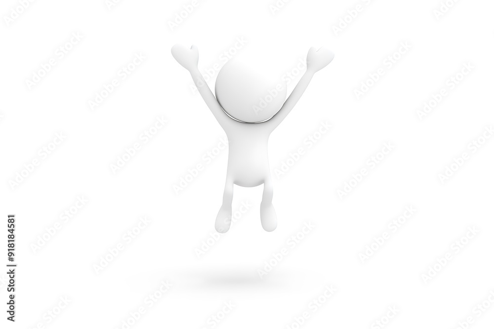 3d illustration of successful man jumping in joy. 3d human person character and white people. 3d illustration of successful man jumping in joy. 3d human person character and white people.