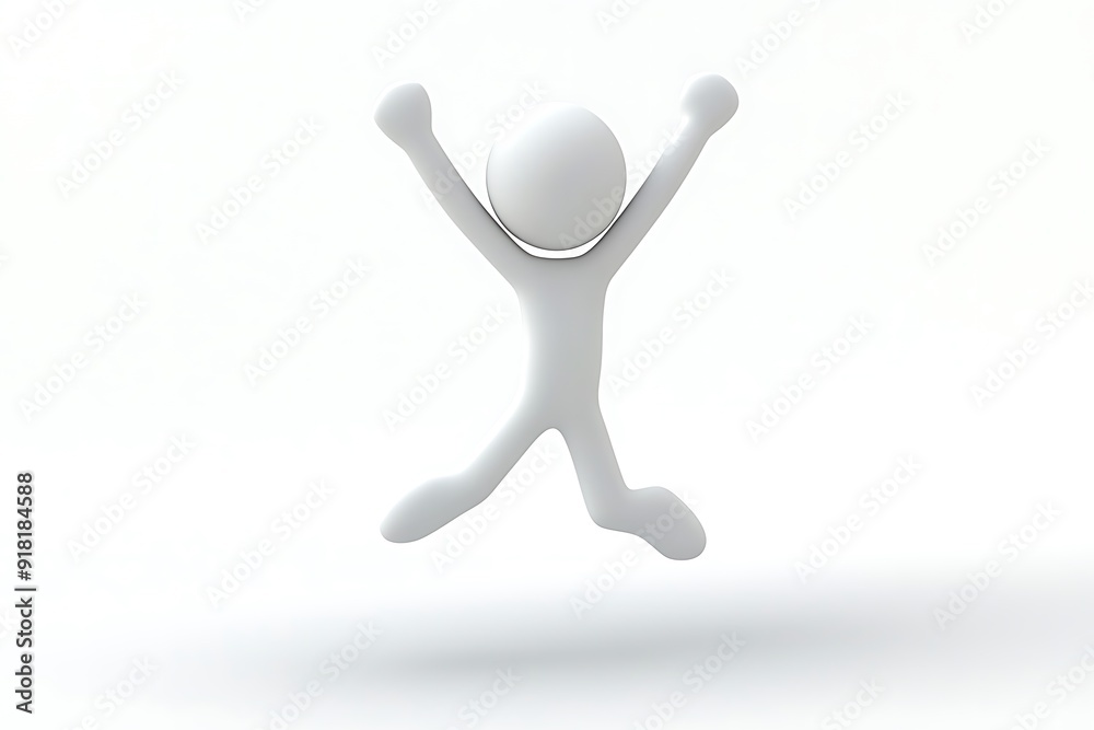 3d illustration of successful man jumping in joy. 3d human person character and white people. 3d illustration of successful man jumping in joy. 3d human person character and white people.