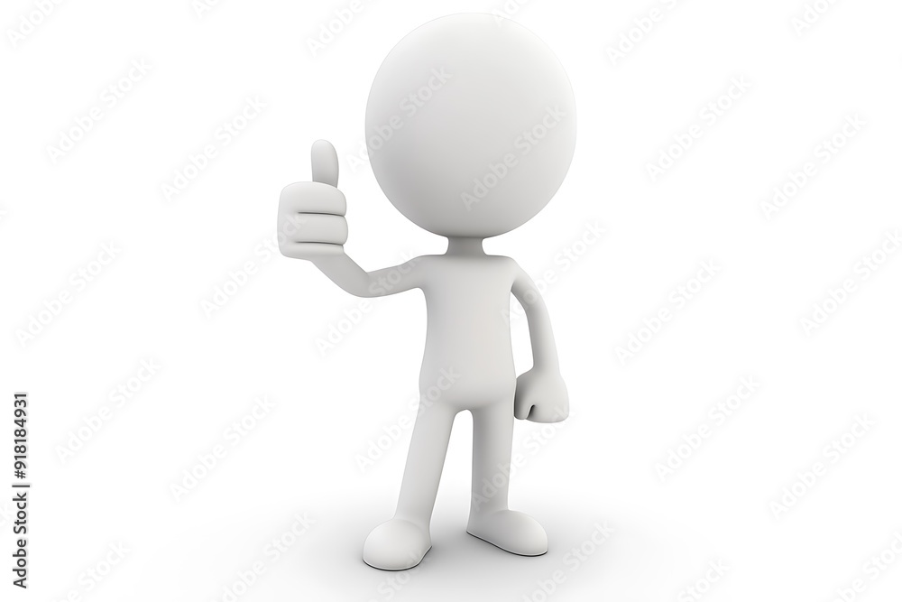 3d minimalistic person - thumbs up 3d minimalistic person - thumbs up