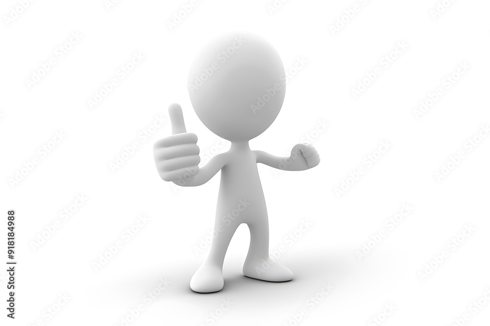 3d minimalistic person - thumbs up 3d minimalistic person - thumbs up