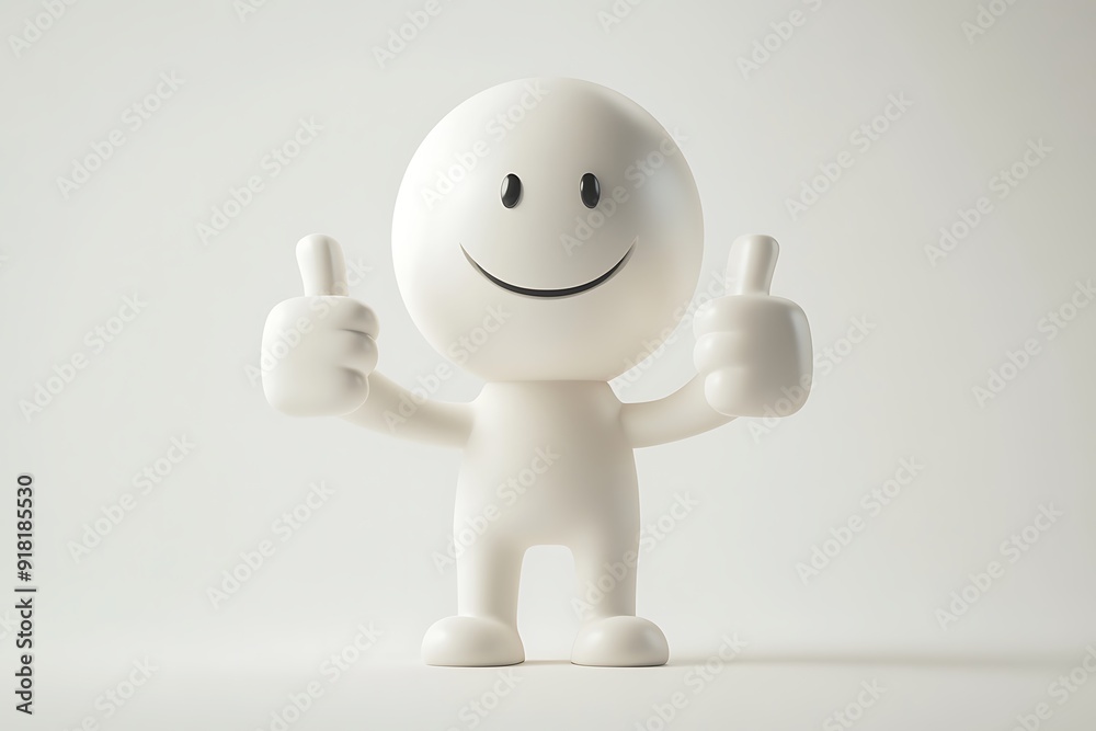 3d minimalistic person - thumbs up 3d minimalistic person - thumbs up