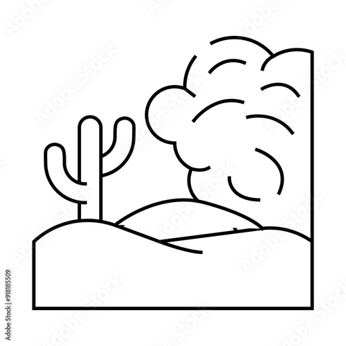 sand egypt desert line icon vector. sand egypt desert sign. isolated contour symbol black illustration
