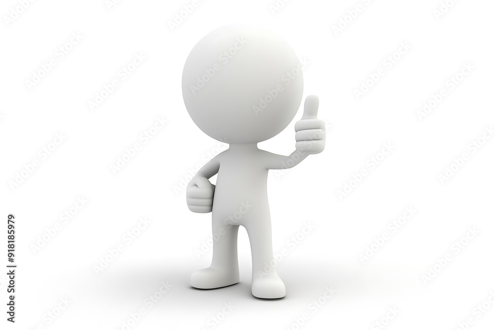 3d minimalistic person - thumbs up 3d minimalistic person - thumbs up