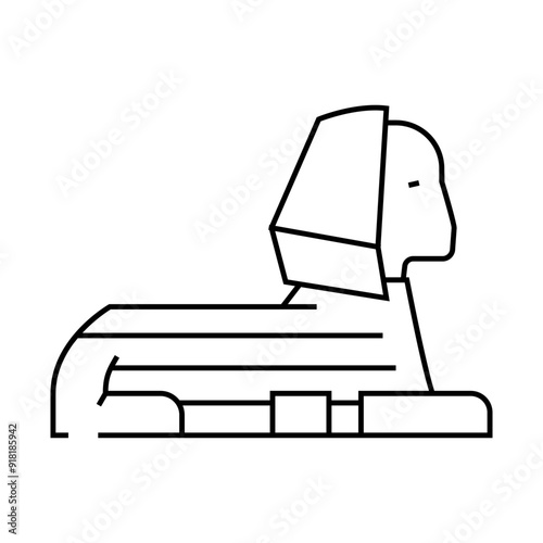 sphinx egypt monument line icon vector. sphinx egypt monument sign. isolated contour symbol black illustration