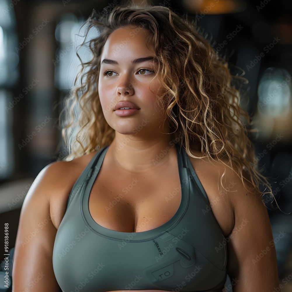 Confident Curvy Model Embraces Her Physique Powering Through Workout Routine in Modern Gym Confident Curvy Model Embraces Her Physique Powering Through Workout Routine in Modern Gym