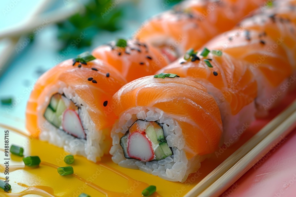 A plate filled with assorted sushi rolls, nigiri, and sashimi pieces, showcasing a variety of colors, shapes, and textures. A plate filled with assorted sushi rolls, nigiri, and sashimi pieces, showcasing a variety of colors, shapes, and textures.