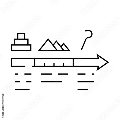 civilization egypt line icon vector. civilization egypt sign. isolated contour symbol black illustration