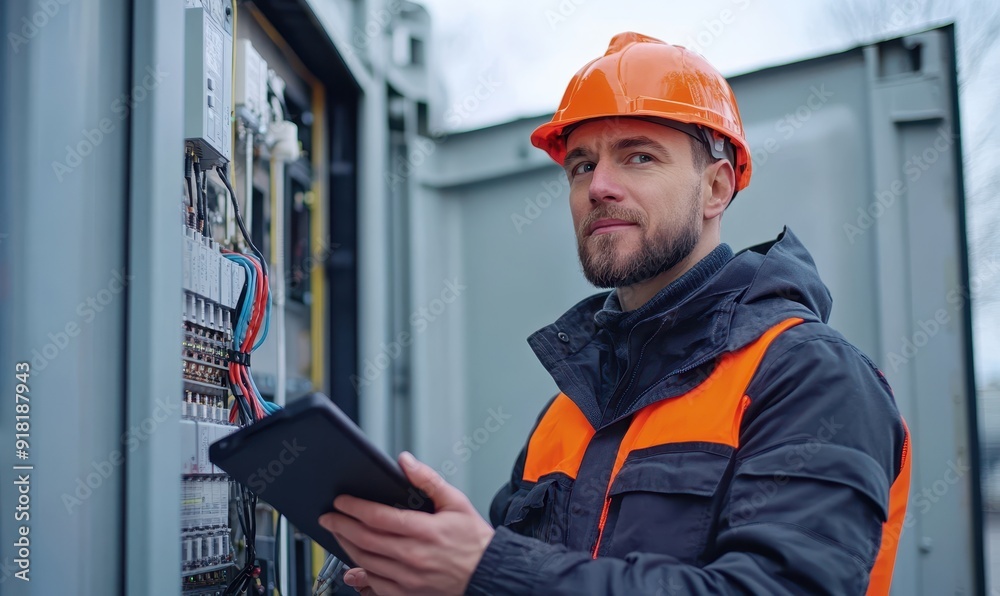 Engineer manager explain worker working of electrical system in Shipping Container site work for safety first Engineer manager explain worker working of electrical system in Shipping Container site work for safety first
