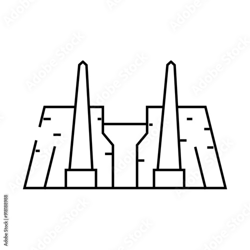 luxor egypt city line icon vector. luxor egypt city sign. isolated contour symbol black illustration