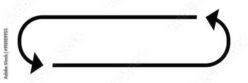 Arrows Repeat icon set. Long rotation and repeat vector symbol. Exchange and replace sign. Reverse and recycle icon in eps 10.
