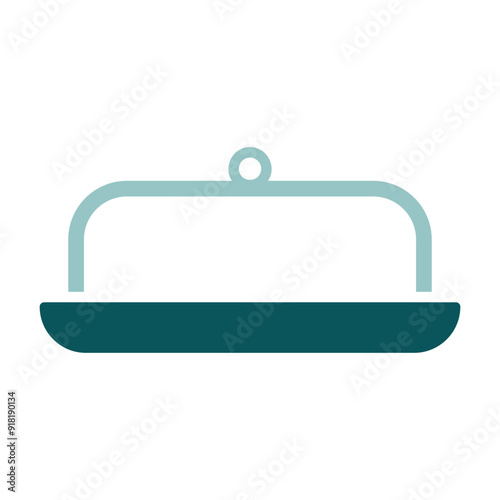 Butter dish vector icon. Kitchen appliance