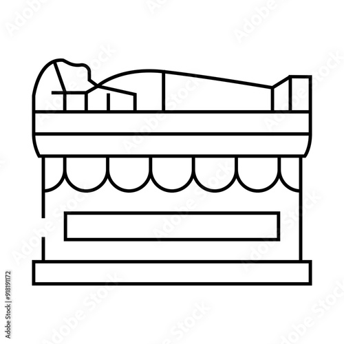 sarcophagus pharaoh line icon vector. sarcophagus pharaoh sign. isolated contour symbol black illustration