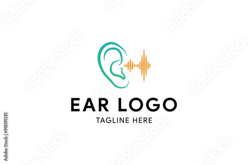 Simple Ear, hearing logo icon vector design.