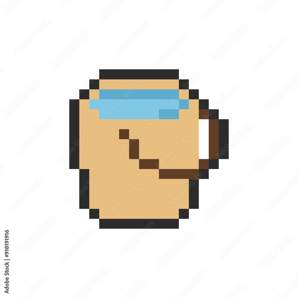 Fototapeta premium bucket with water pixel art for your needs
