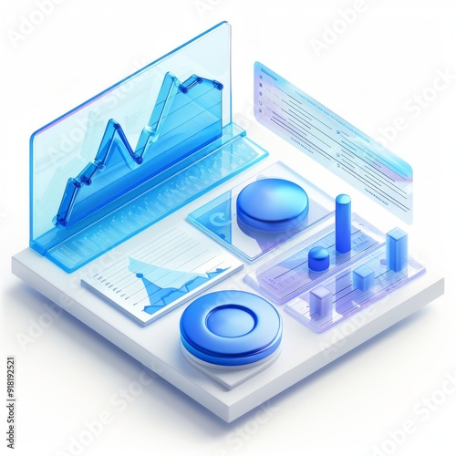 business graph on tablet pc