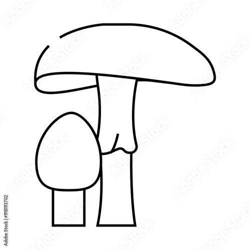 amanita mushroom line icon vector. amanita mushroom sign. isolated contour symbol black illustration