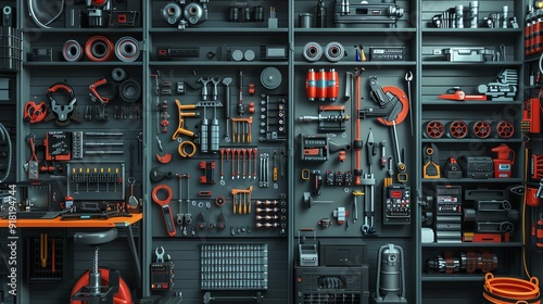 Light industrial equipment, 3D render, intricate