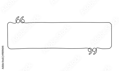 Quote box frame continuous line vector, Texting quote boxes. quote, text info design boxes quote symbols. Creative vector banner illustration.