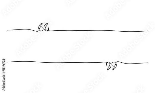Quote box frame continuous line vector, Texting quote boxes. quote, text info design boxes quote symbols. Creative vector banner illustration.