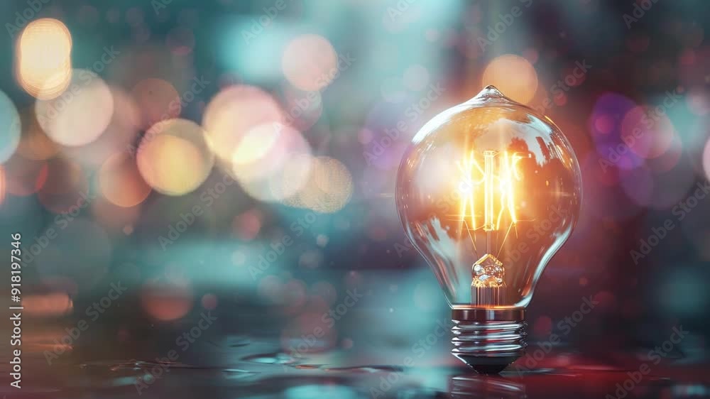 a light bulb glowing brightly, representing a new and innovative business idea