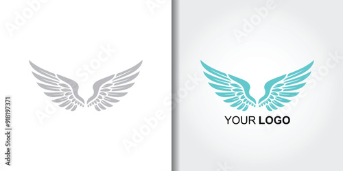 wings logo set vector template