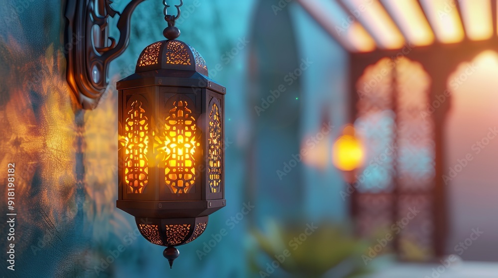 Arabic lanterns on bokeh background. Ramadan Kareem. Banner Arabic lanterns on bokeh background. Ramadan Kareem. Banner