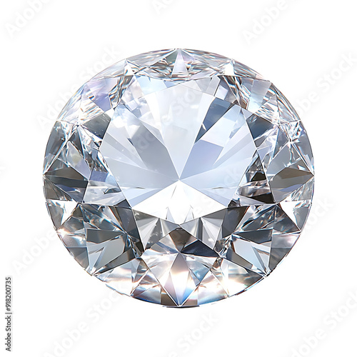 Sparkling light round brilliant cut diamond transparent background