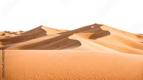 Mountainous desert landscape isolated on transparent background
