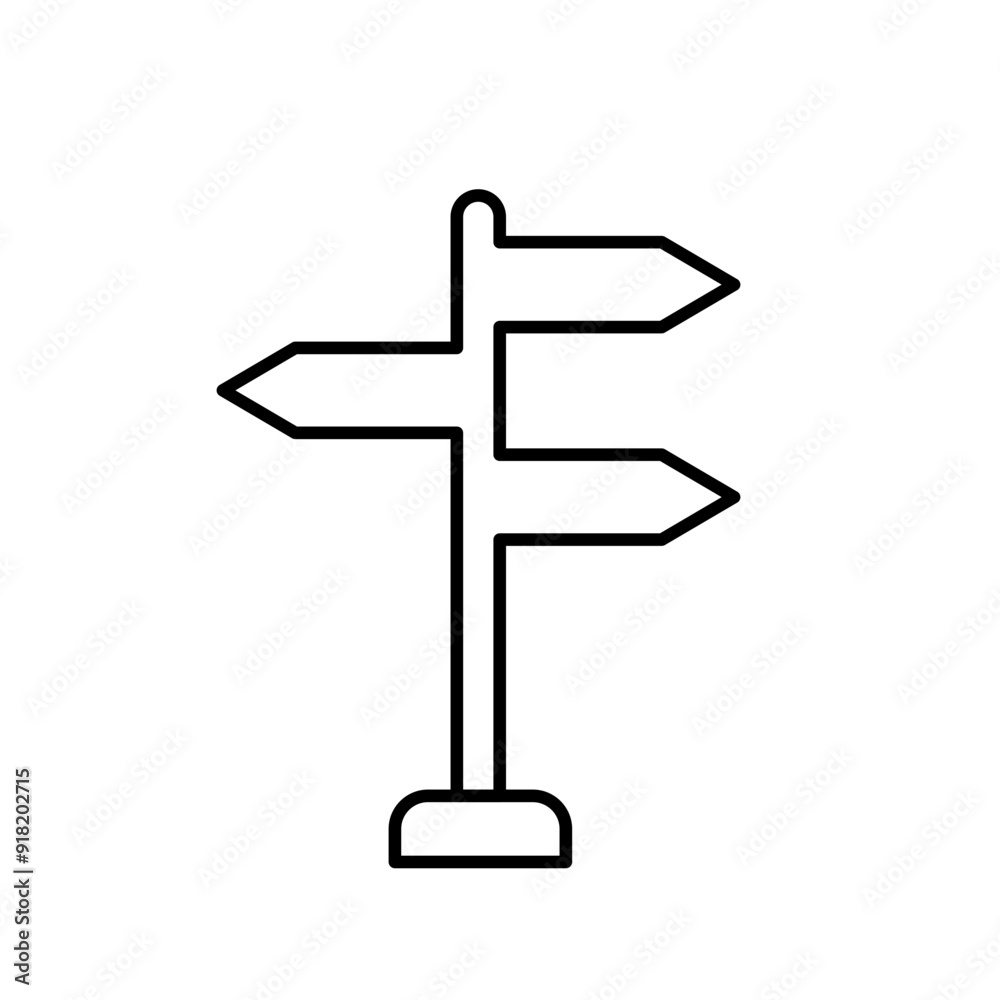Signpost outline icon vector illustration Signpost outline icon vector illustration