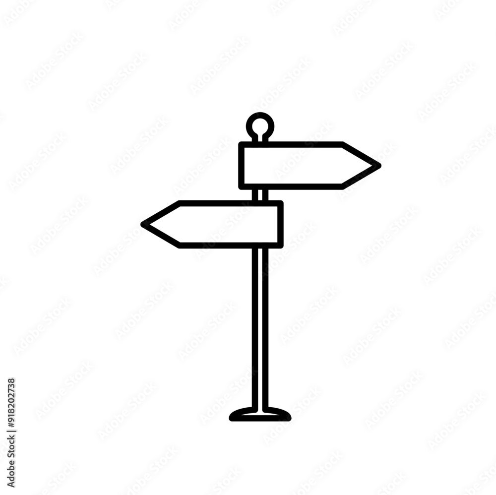 Signpost outline icon vector illustration Signpost outline icon vector illustration
