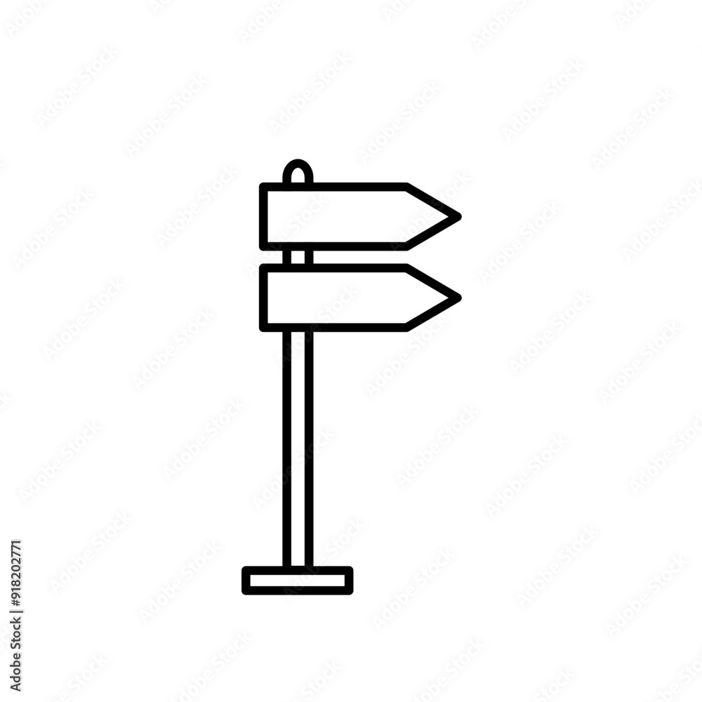 Signpost outline icon vector illustration Signpost outline icon vector illustration