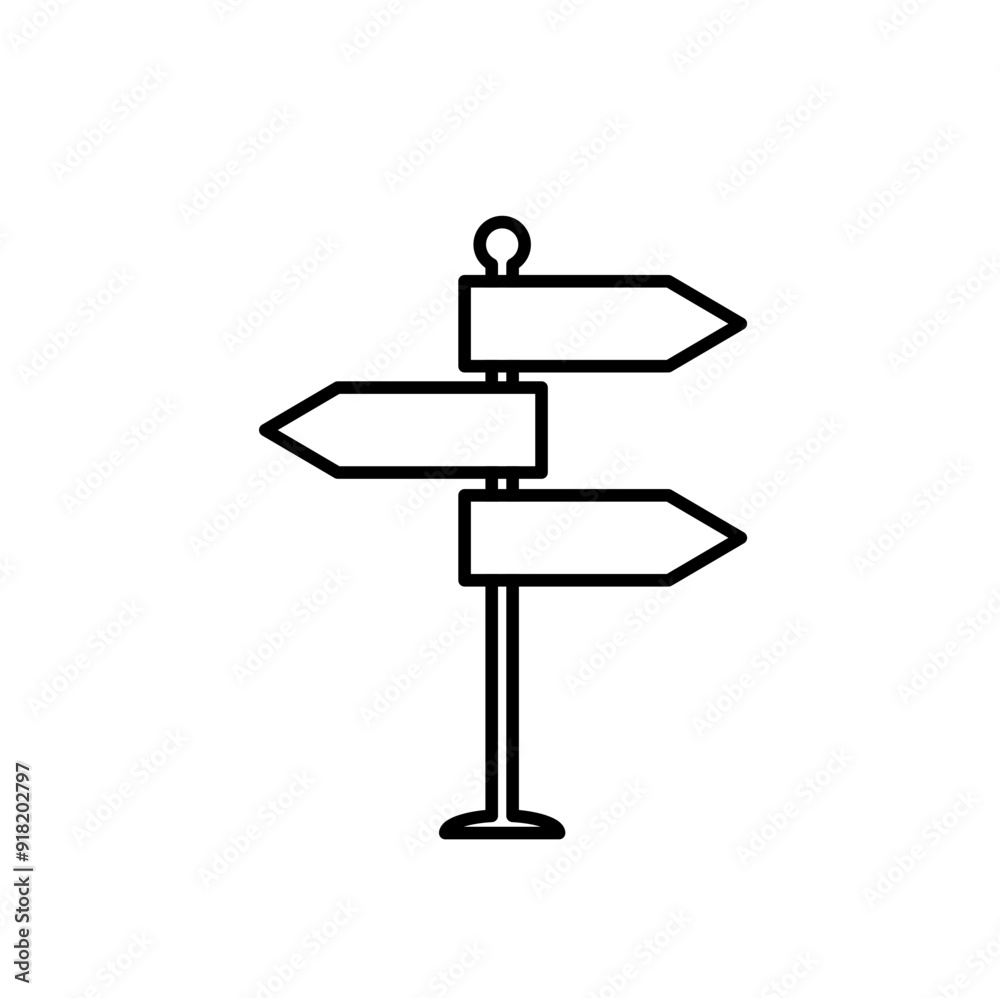 Signpost outline icon vector illustration Signpost outline icon vector illustration