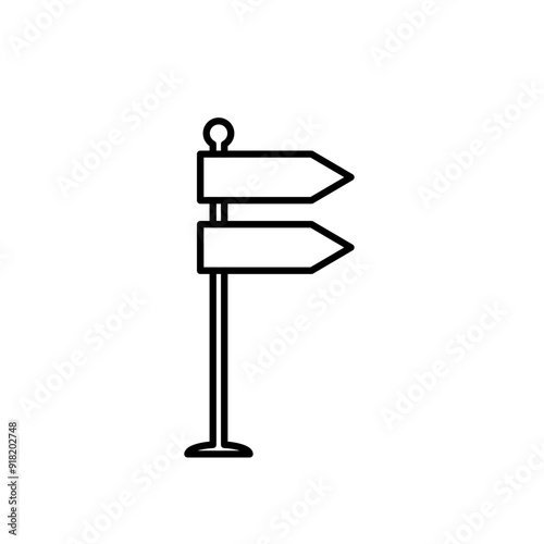 Signpost outline icon vector illustration