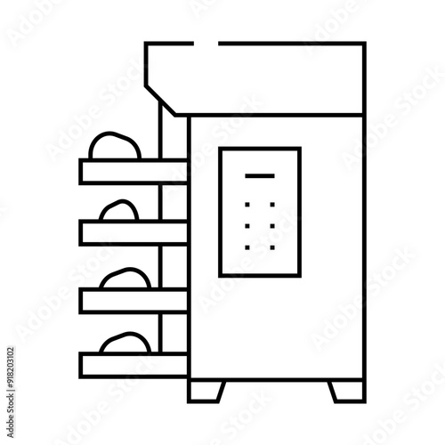 cooking and baking chamber line icon vector. cooking and baking chamber sign. isolated contour symbol black illustration