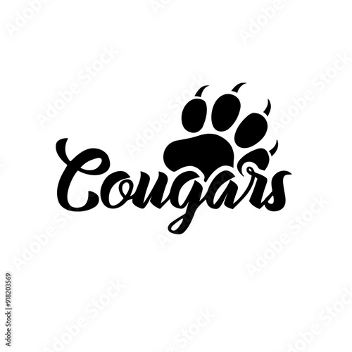 cougar paw print  illustration