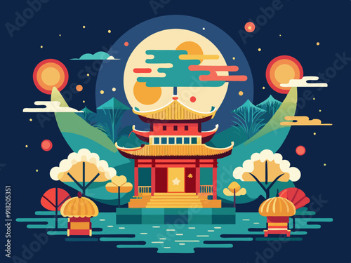 Mid Autumn Festival in Korea Chuseok design