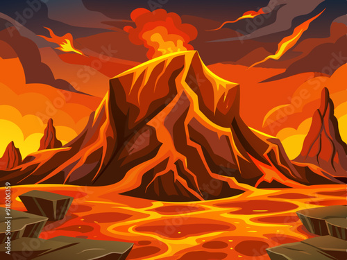 Lava texture, anime style, art, background
