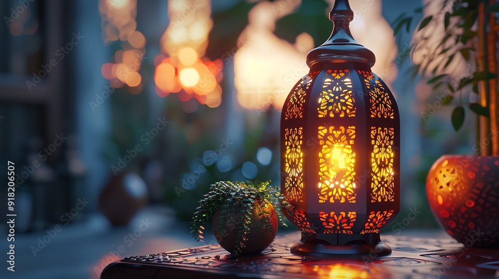 Arabic lanterns on bokeh background. Ramadan Kareem. Banner Arabic lanterns on bokeh background. Ramadan Kareem. Banner
