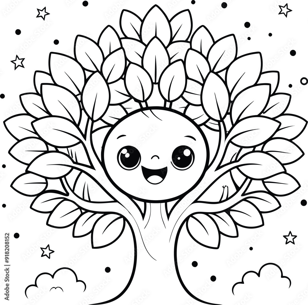 hand drawn tree line art illustration hand drawn tree line art illustration