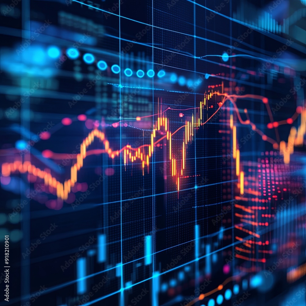 2d rendering Stock market online business concept. business Graph 2d rendering Stock market online business concept. business Graph