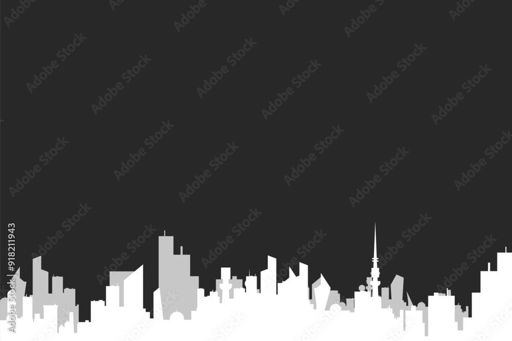 Fototapeta premium City simple Silhouette. Vector illustration.